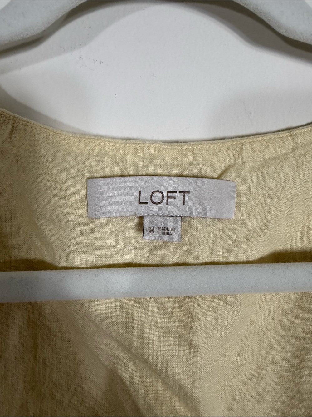 LOFT Square Neck Butter Yellow Linen Blend Sleeveless Top Medium - Picture 4 of 5